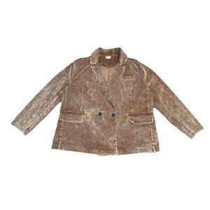 POL Brown Corduroy Blazer Jacket Double Breast Career Academia Office Casual MED